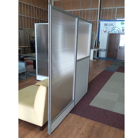 【中古0円無料】ローパーティション 幅900✕高さ1800㎜ 4枚セット 半透明2枚＋上段半透明2枚[PA-023]