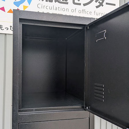 ロッカー 4人用 1列4段 ブラック 幅380✕奥行450✕高さ1850㎜[CB-122]