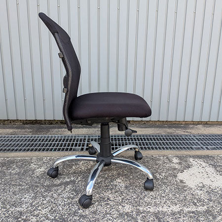 オフィスチェア ミドルバック メッシュ ブラック[OC-372]
