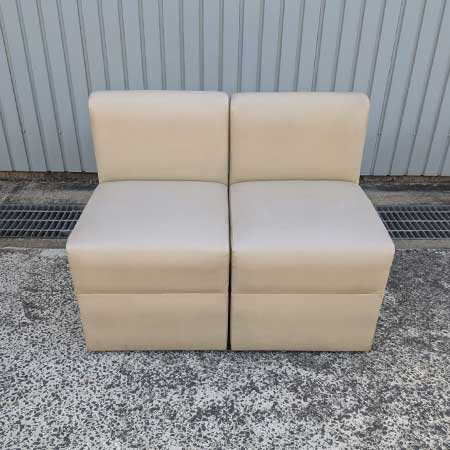 ベンチソファ 1名用 ベージュ 幅450✕奥行550✕高さ690：座面高さ410㎜[SO-079]