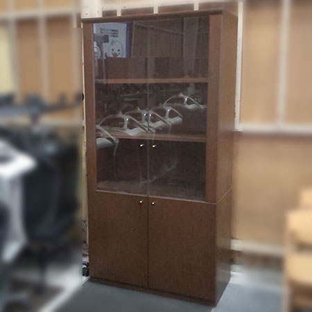 木製ガラス書庫 幅900✕奥行450✕高さ1800ｍｍ[CB-094]