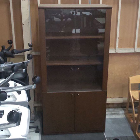 木製ガラス書庫 幅900✕奥行450✕高さ1800ｍｍ[CB-094]