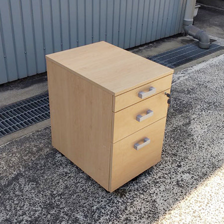 ワゴン ナチュラル ３段デスクワゴン 幅420✕奥行560✕高さ650mm [WG-034]
