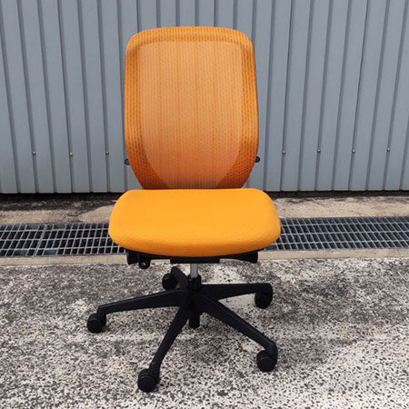 オフィスチェア オカムラ シルフィー 肘無し オレンジ[OC-291]