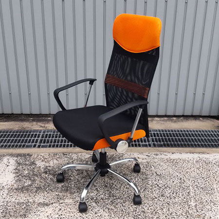 ハイバックオフィスチェア メッシュ オレンジ✕ブラック[OC-301]