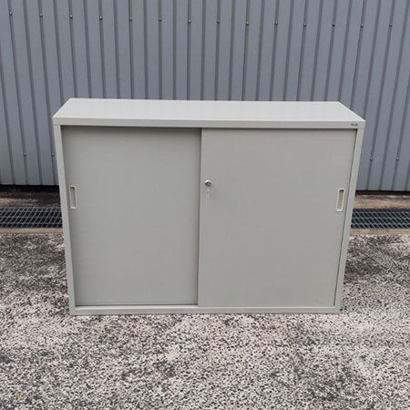 キャビネット 引き違い グレー SS-403RS 幅1212✕奥行400✕高さ880mm[CB-099]