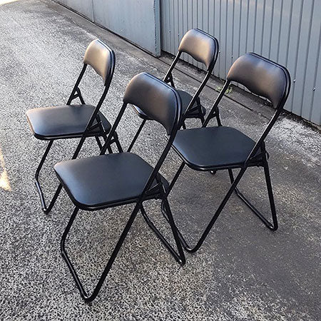 パイプ椅子 パイプイス ブラック 4脚セット [MC-209]