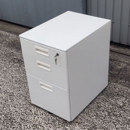 ワゴン ホワイト 3段デスクワゴン オフィスコム 幅395✕奥行550✕高さ615㎜[WG-039]