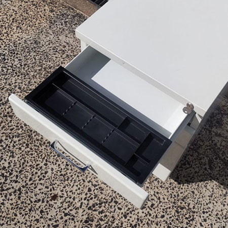 ワゴン スチールインキャビネット ホワイト 幅390✕奥行520✕高さ560mm[WG-041]