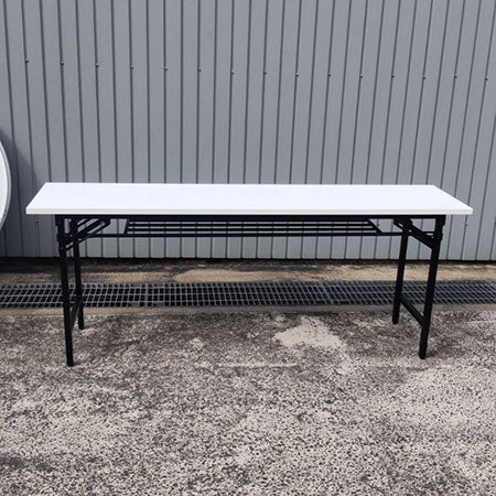 折り畳みテーブル オフィスコム 幅1800✕奥行450✕高さ700mm ホワイト[MT-180]