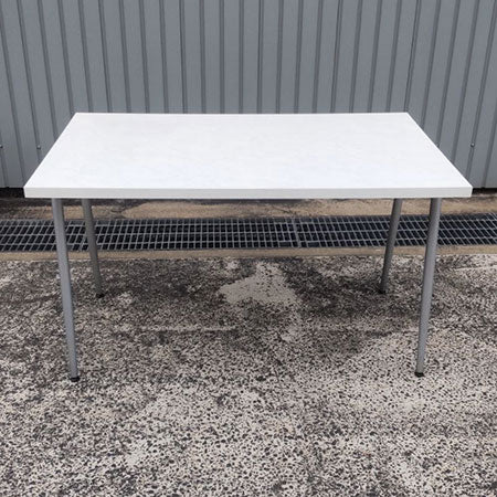 ミーティングテーブル 大理石調ホワイト 幅1200✕奥行750✕高さ700mm[MT-182]