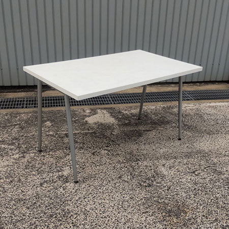 ミーティングテーブル 大理石調ホワイト 幅1200✕奥行750✕高さ700mm[MT-182]