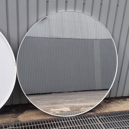 壁掛けミラー 鏡 姿見 IKEA リンドビーン 直径110cm ホワイト[CB-104]