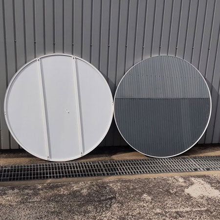 壁掛けミラー 鏡 姿見 IKEA リンドビーン 直径110cm ホワイト[CB-104]