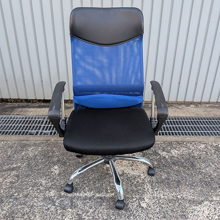 オフィスチェア メッシュOAチェア ハイバック ブルー[OC-395]