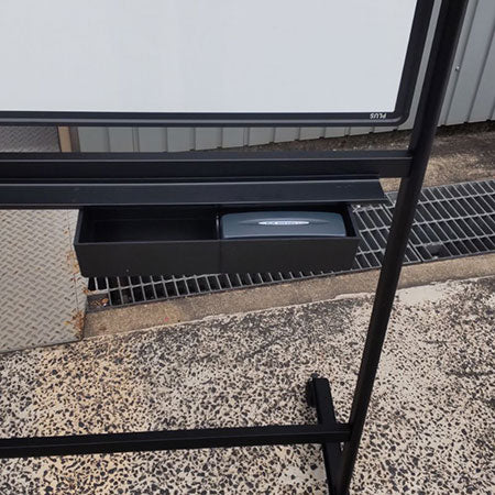 ホワイトボード PLUS 両面 幅1800㎜ フレーム黒[CB-105]