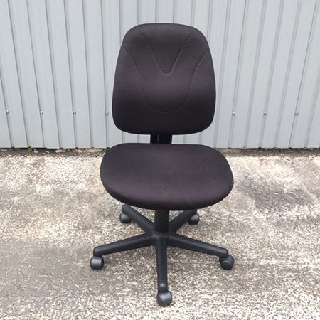 オフィスチェア 肘無し ブラック 背面ステッチ付き[OC-318]