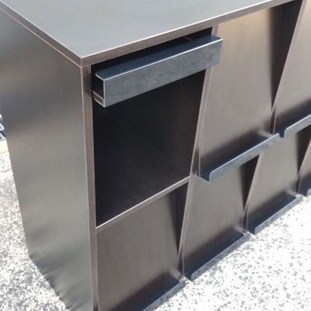 フラップシェルフ 4列2段 ダークブラウン[CB-106]