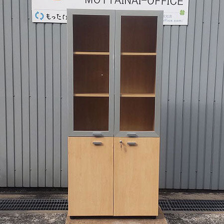 ガラス書庫 キャビネット 上段：ガラス両開 下段：両開き[CB-109]