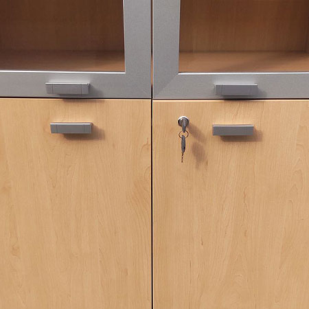 ガラス書庫 キャビネット 上段：ガラス両開 下段：両開き[CB-109]