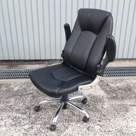 役員チェア エグゼクティブチェア 合皮レザー 跳ね上げ肘[OC-326]