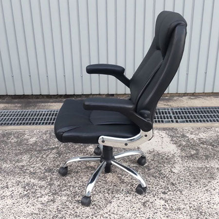 役員チェア エグゼクティブチェア 合皮レザー 跳ね上げ肘[OC-326]