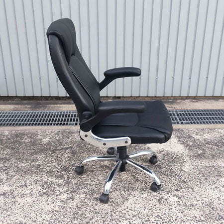 役員チェア エグゼクティブチェア 合皮レザー 跳ね上げ肘[OC-326]