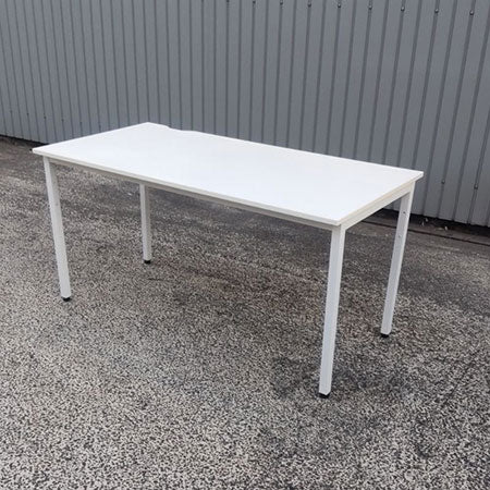 オフィスデスク PLUS ワーキングテーブル 幅1400✕奥行700✕高さ700mm ホワイト[DS-118]