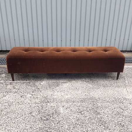 ベンチソファ Baggy Rectangle ベルベット ブラウン[SO-065]