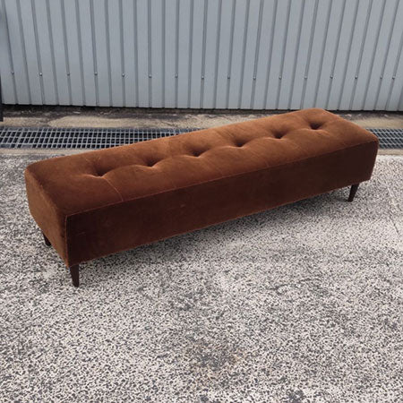 ベンチソファ Baggy Rectangle ベルベット ブラウン[SO-065]