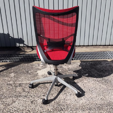 オフィスチェア okamura バロン ハイバック レッド ランバーサポート付き[OC-347]