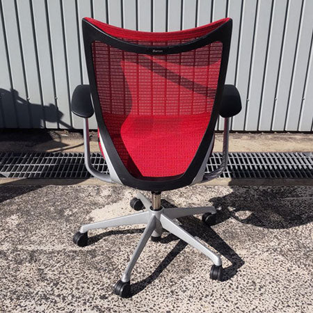 オフィスチェア okamura バロンチェア ハイバック デザインアーム レッド[OC-348]