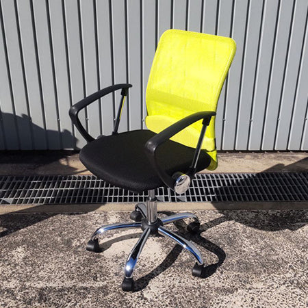 オフィスチェア メッシュチェア 肘付き イエローグリーン [OC-157]