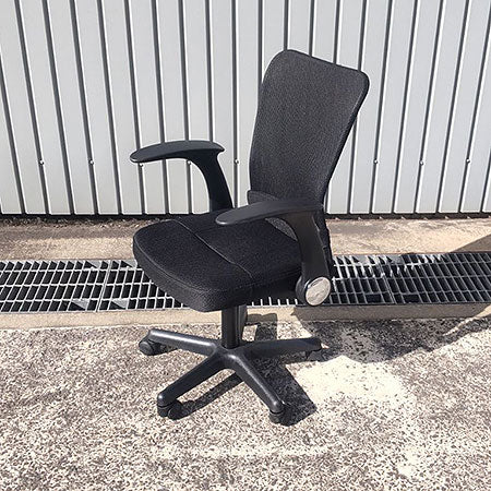 ワークチェア チャットチェア 跳ね上げ肘 ブラック[OC-350]