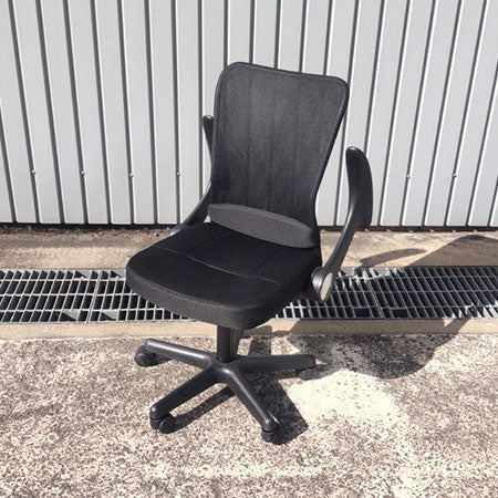 ワークチェア チャットチェア 跳ね上げ肘 ブラック[OC-350]