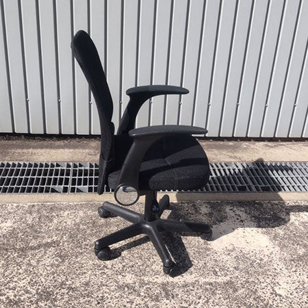 ワークチェア チャットチェア 跳ね上げ肘 ブラック[OC-350]