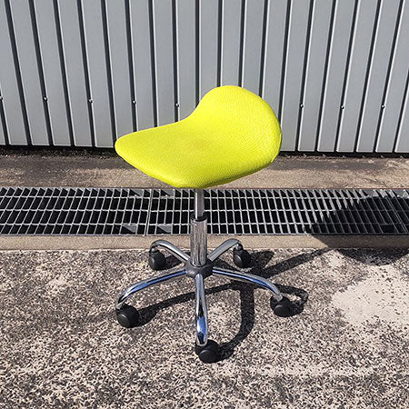 昇降式丸椅子 キャスター付きスツール グリーン[MC-231]