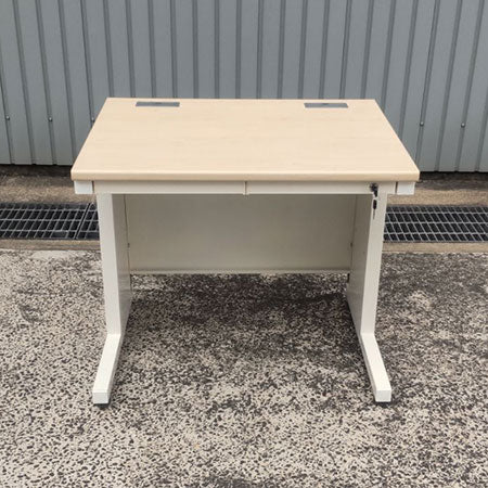 オフィスデスク 幅1000✕奥行600✕高さ700㎜ 引き出し２つ[DS-124]