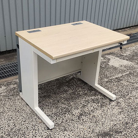 オフィスデスク 幅1000✕奥行600✕高さ700㎜ 引き出し２つ[DS-124]