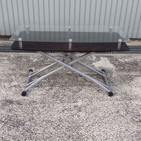 ミーティングテーブル 高さ調節可能なガラステーブル [MT-019]