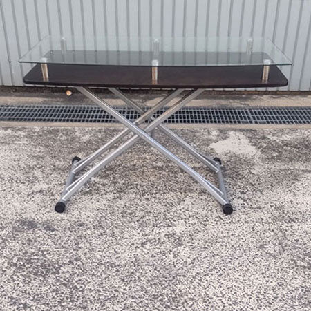 ミーティングテーブル 高さ調節可能なガラステーブル [MT-019]