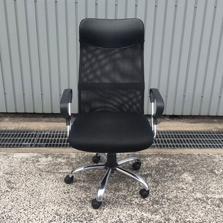 オフィスチェア メッシュOAチェア ハイバック ブラック[OC-361]