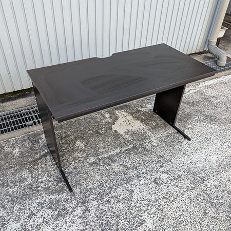 オフィスデスク 幅1400✕奥行600✕高さ700mm ダークブラウン[DS-136]
