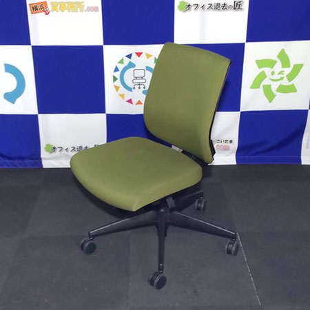 【中古0円無料】オフィスチェア コクヨ ウィザード3 肘無 グリーン[OC-162]