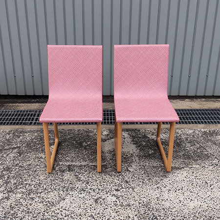 ミーティングチェア ピンク クオン・オーツー 2脚セット [MC-208]