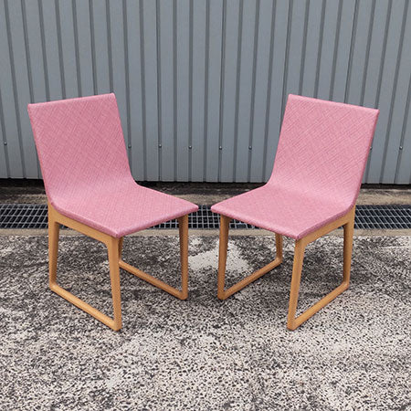 ミーティングチェア ピンク クオン・オーツー 2脚セット [MC-208]