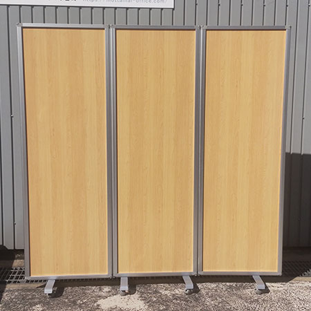 ローパーティション 3連折りたたみパーテション 木目調 幅1800✕高さ1800mm[PA-034]