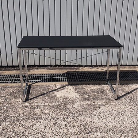 デスク ブラック✕シルバー 幅1200✕奥行600✕高さ720mm[DS-110]