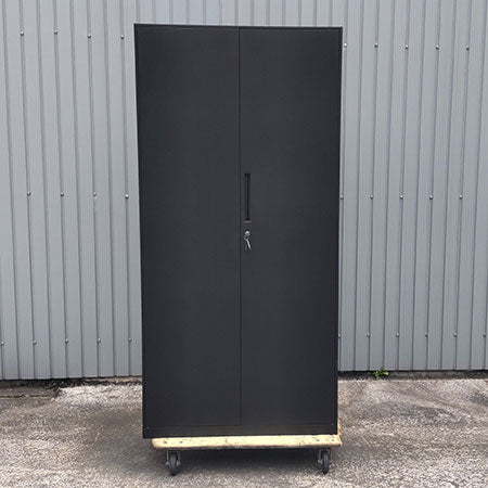 キャビネット 両開き ブラック 幅900✕奥行400✕高さ1850mm[CB-100]