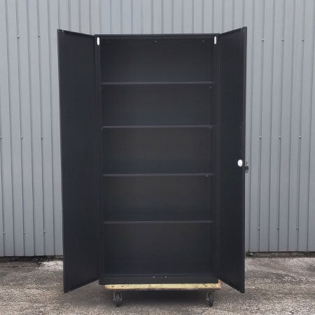 キャビネット 両開き ブラック 幅900✕奥行400✕高さ1850mm[CB-100]